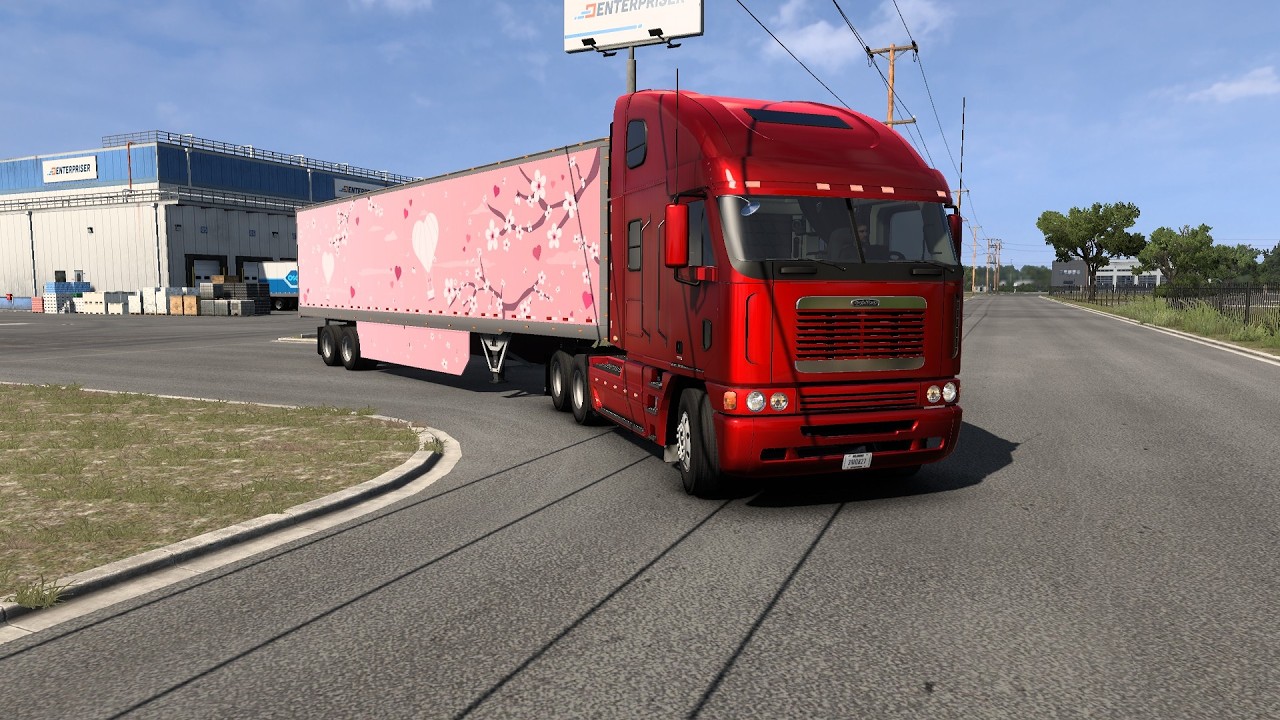 American Truck Simulator [1.58]. Freightliner Argosy. Oklahoma City - Dallas. Evento Hearts in Bloom