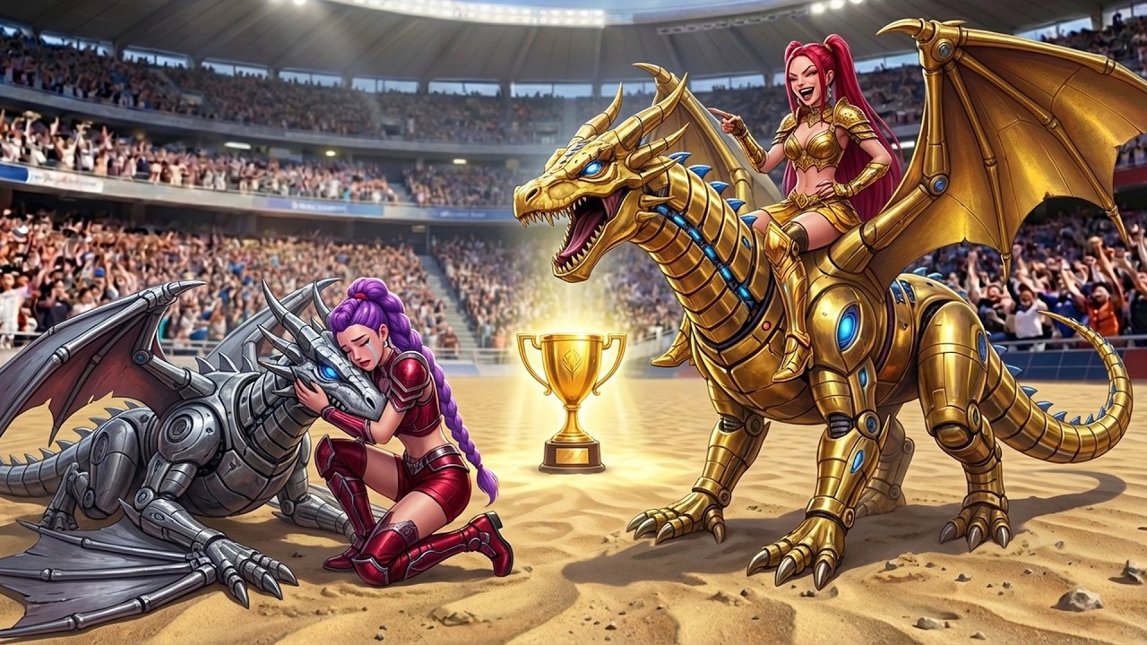 Golden Family VS Pink Family: RUMI Gets Magic T-REX & Dragon Racing Championship - KPOP Demon Hunter