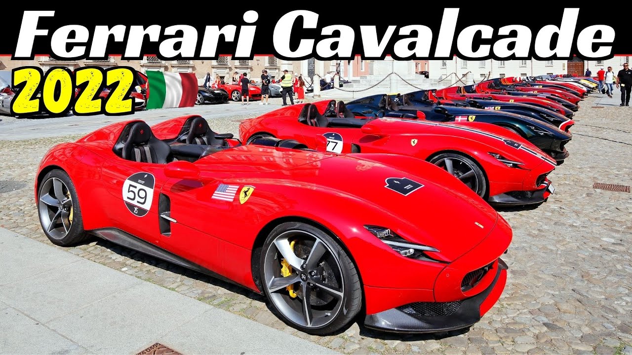 Ferrari Cavalcade Icona 2022 - 80x Monza SP1 & SP2 at Piazza Roma, Modena - Epic Gathering!