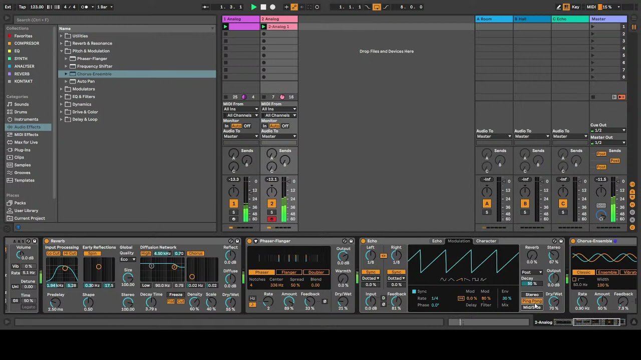 Dub techno chords in Ableton Live 11 with Analog