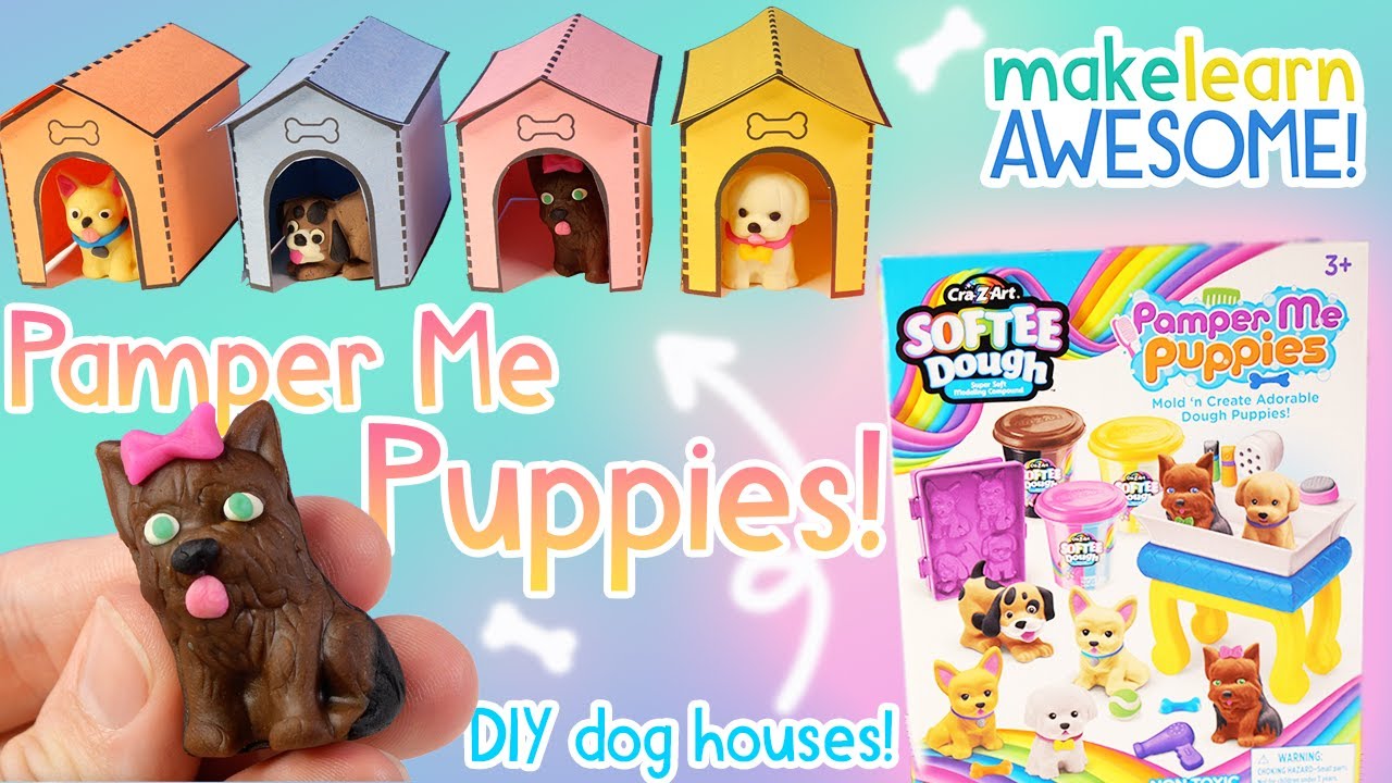 Pamper Me PUPPIES Softee Dough Kit! Kids and Toddler Toy Learning with play dough