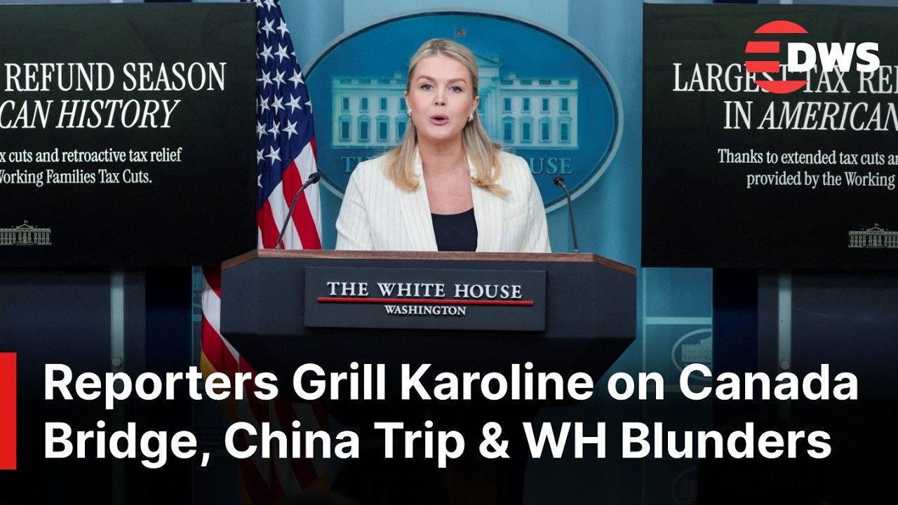 Tense Moments: REPORTERS GRILL Trump Sec. Karoline on Canada Bridge, China Trip & WH Blunders | AC1E