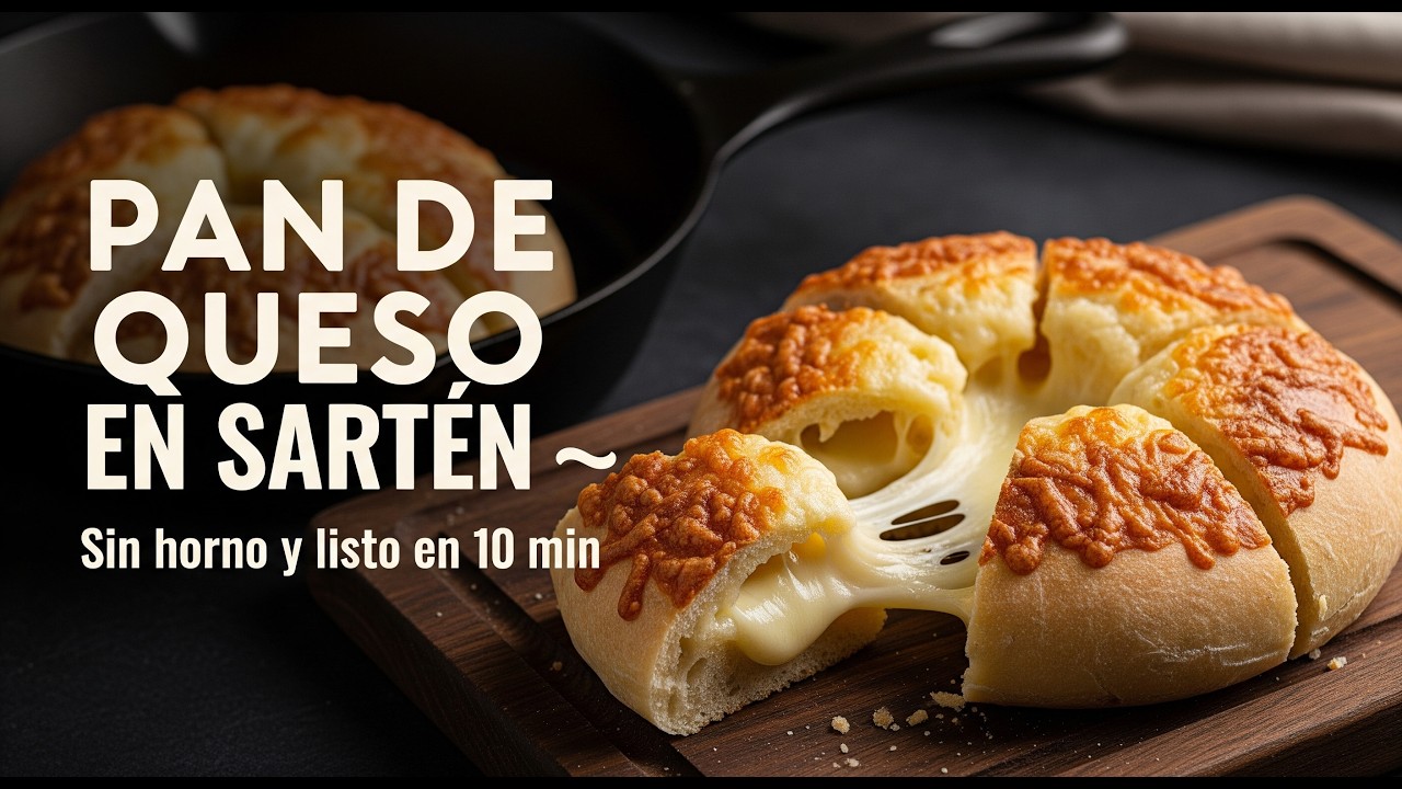 PAN DE QUESO en sartén 😍 SIN HORNO y con 5 INGREDIENTES | Rápido, fácil y delicioso