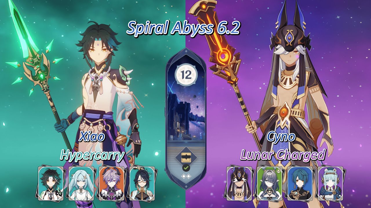 C1 Xiao Hypercarry & C2 Cyno Lunar Charged | Genshin Impact 6.2 Abyss | Floor 12 (9 stars)