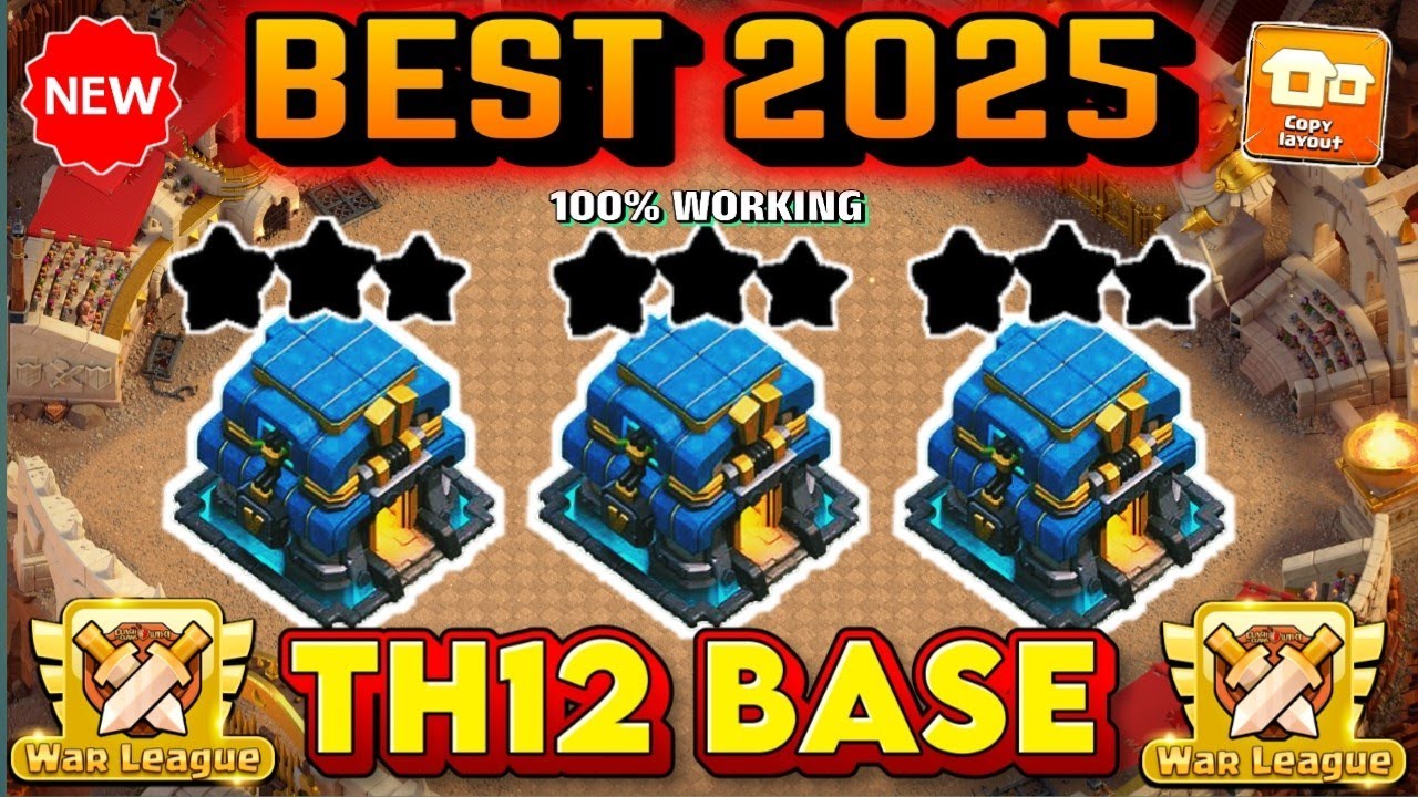 TOP-10 STRONG TH12 WAR BASE WITH LINKS +  REPLAY || TH12 ANTI-AIR ATTACK || TH12 AFTER UPDATE BASE