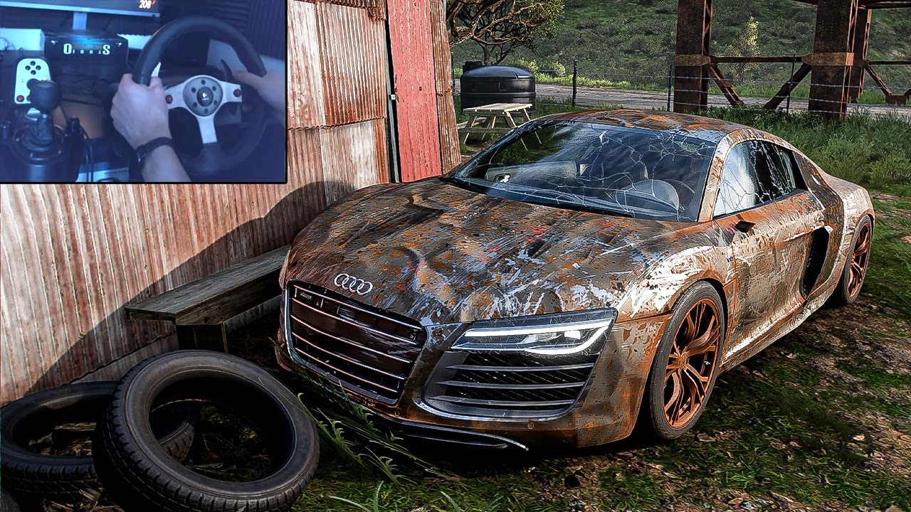 Rebuilding Audi R8 V10 - Forza Horizon 5 Steering Wheel Gameplay