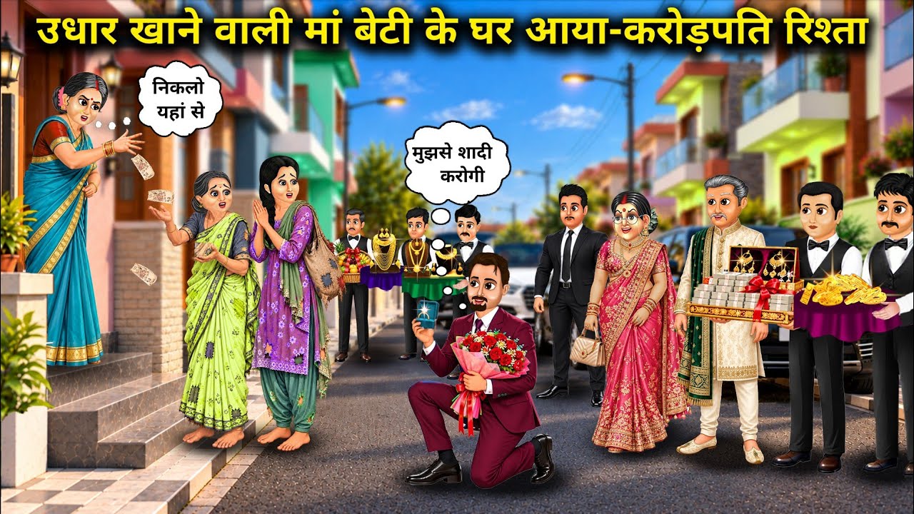 A Millionaire Suitor for the Mother-Daughter Who Live on Credit||Hindi Cartoon Stories||A Million...