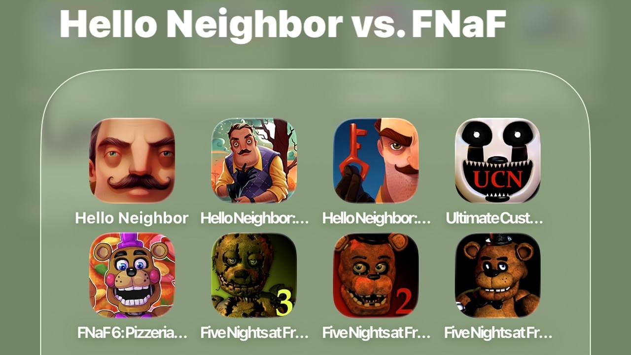 Hello Neighbor против FNaF: Hello Neighbor Hide & Seek, Nicky's Diaries, Ultimate Custom Night Fn...