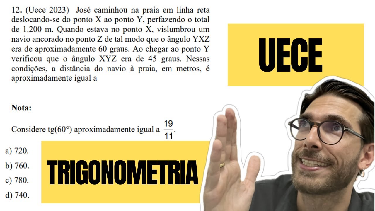 😎 Exercício de geometria sem DESENHO?? Trigonometria no triângulo retângulo!