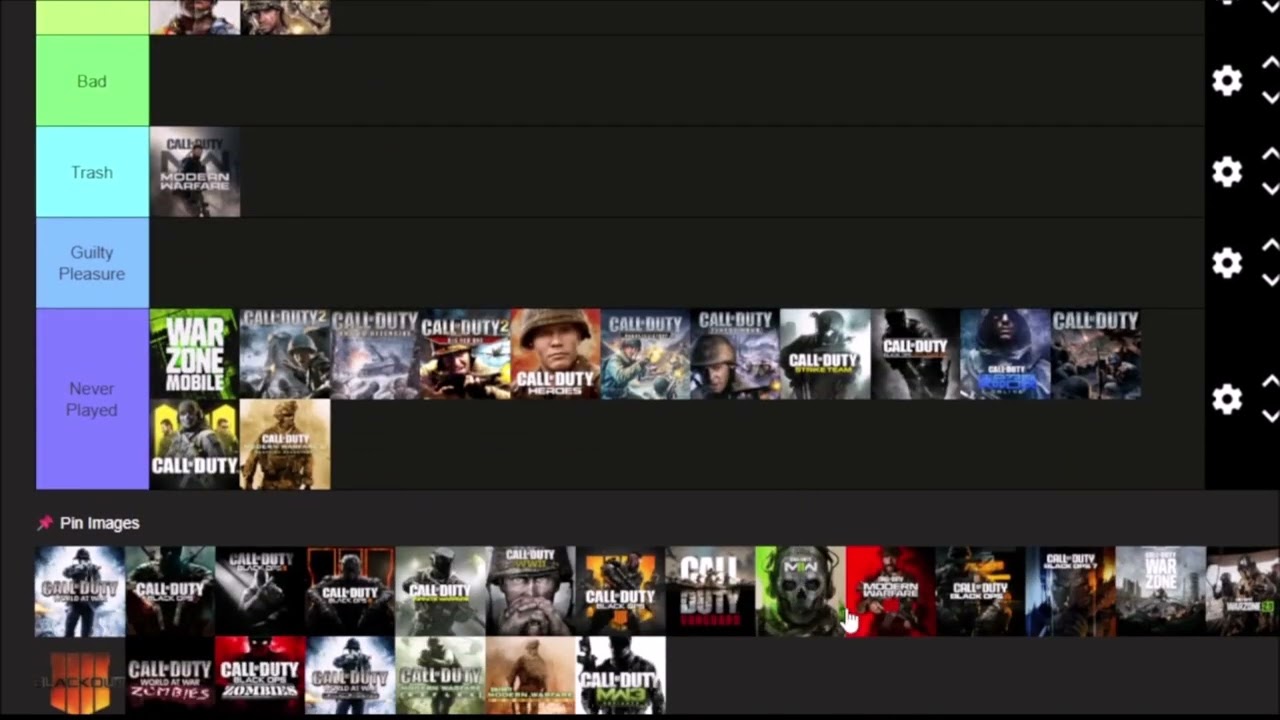 MY ALL TIME CALL OF DUTY TIER LIST(CONTROVERSIAL)