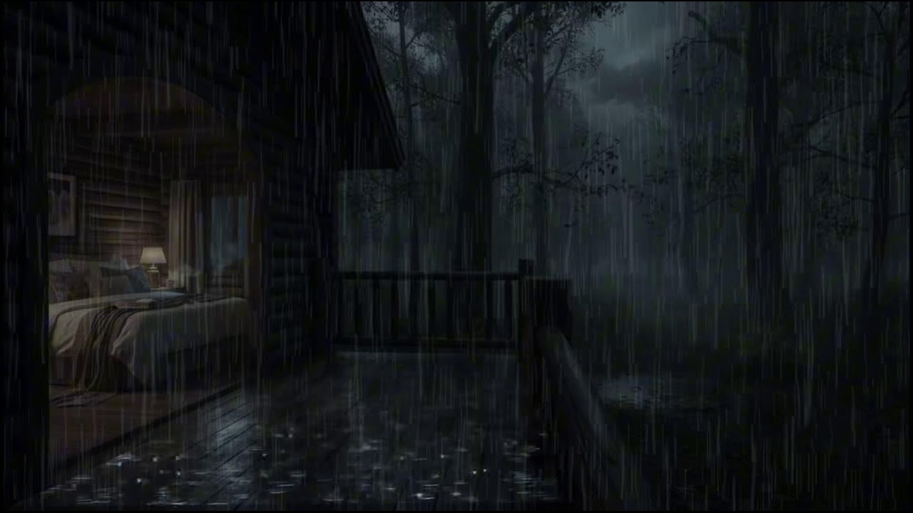 Forest Cabin Rain Sounds for Sleeping 🌙🌧 | 8 Hours of Soothing Night Ambience
