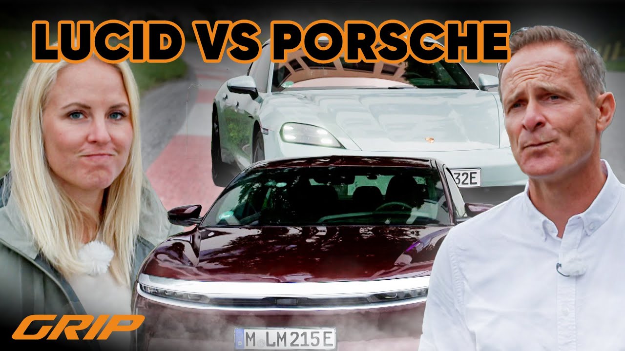 Lucid Air Pure 🤜💥🤛 Porsche Taycan – Reichweite, Ladung, Fahrspaß: Wer siegt? | GRIP