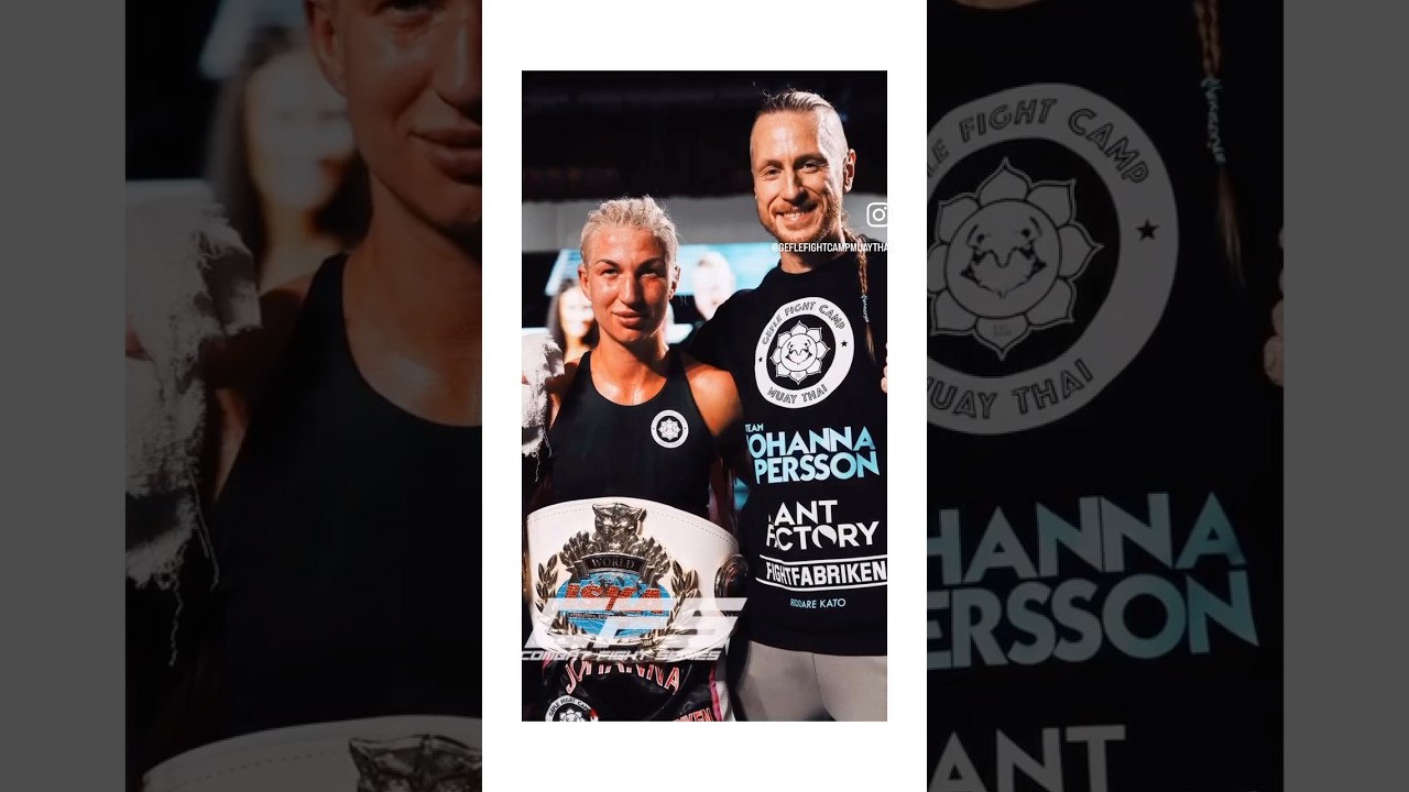 Johanna Persson capturing the ISKA world Championship belt.