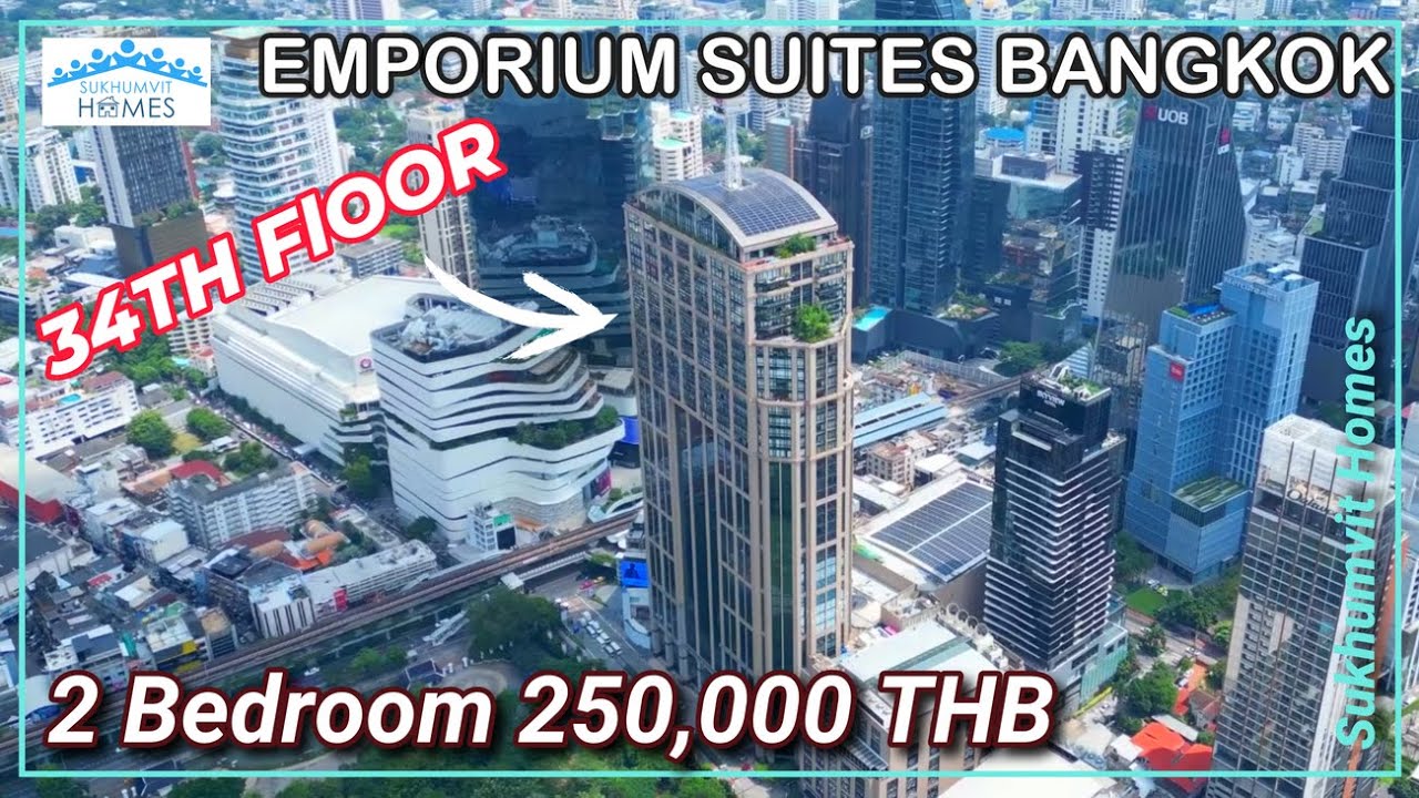 34th Floor Ultra Luxury 2 Bedroom Serviced Apartment For Rent Emporium Suites 250,000 THB Monthly