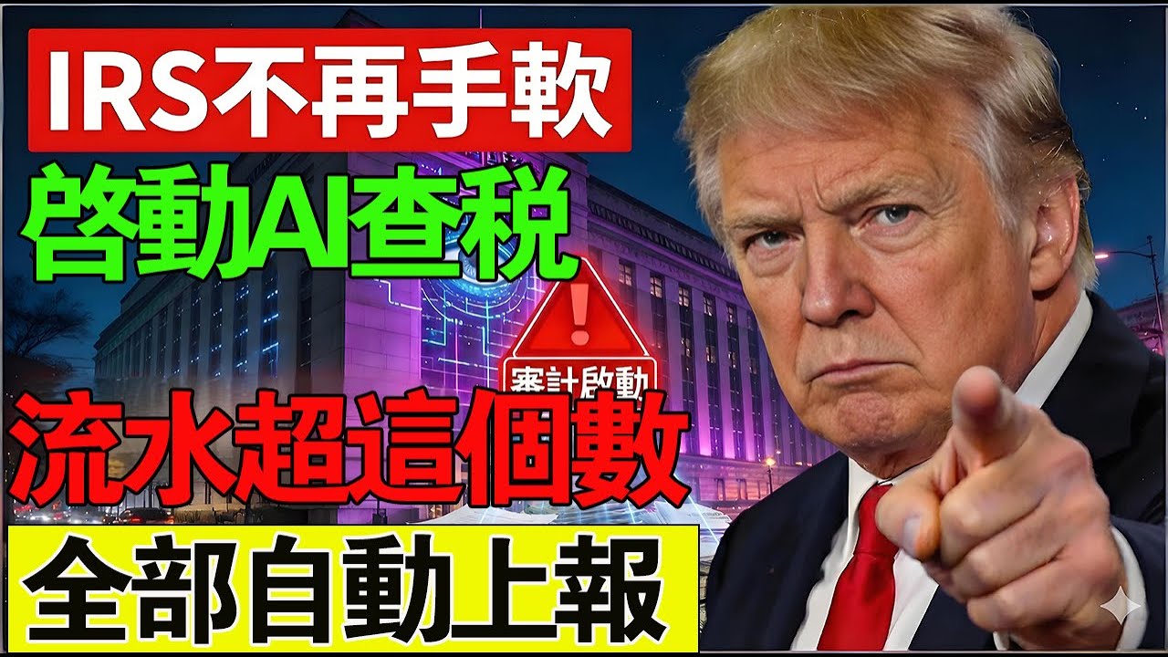 IRS不再手軟！26年啟動「AI地毯式查稅」：銀行年流水一旦超過這個數，全部自動上報！: #IRS #AI查稅 #2026稅務 #美國報稅 #國稅局#1099K#1099DA#避稅, #節稅