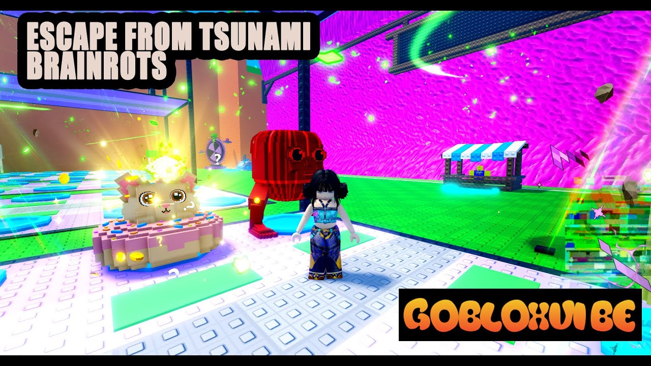 GobloxVibe  -  Escape from Tsunami Brainrots #roblox  #ghaffarbhai