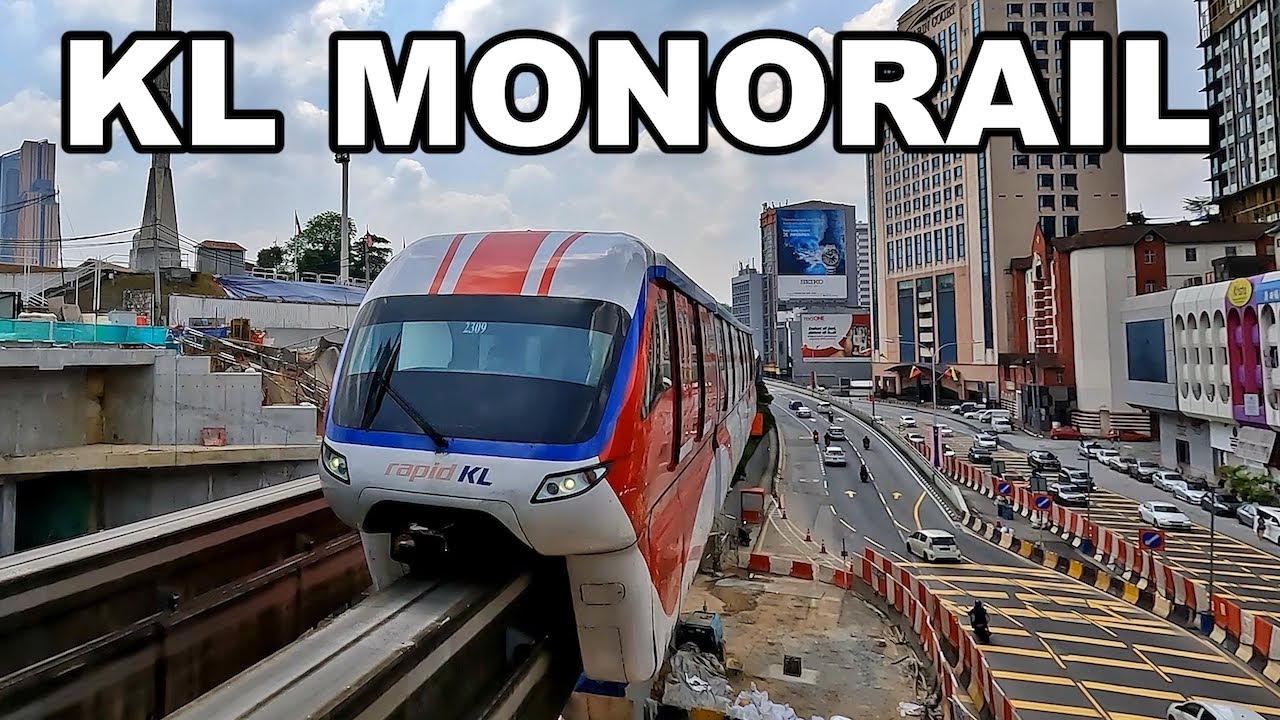 KL Monorail. Bukit Bintang to KL Sentral. Kuala Lumpur Malaysia 4K