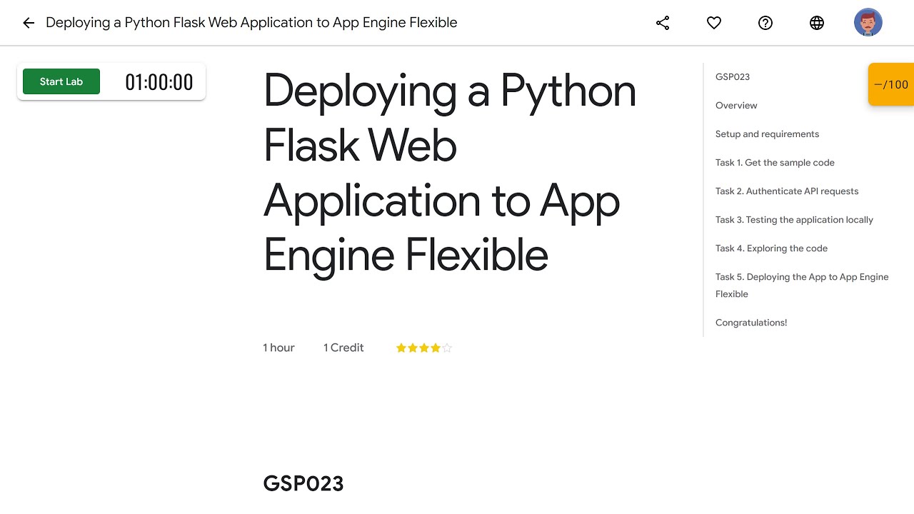 Deploying a Python Flask Web Application to App Engine Flexible GSP023