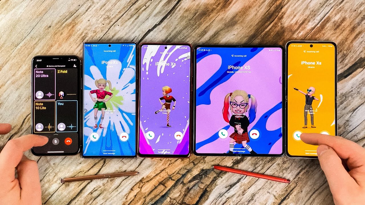 iPhone + Samsung Z Fold + Z Flip + Note 20 Ultra + Note 10 Lite WhatsApp Conference Incoming Call