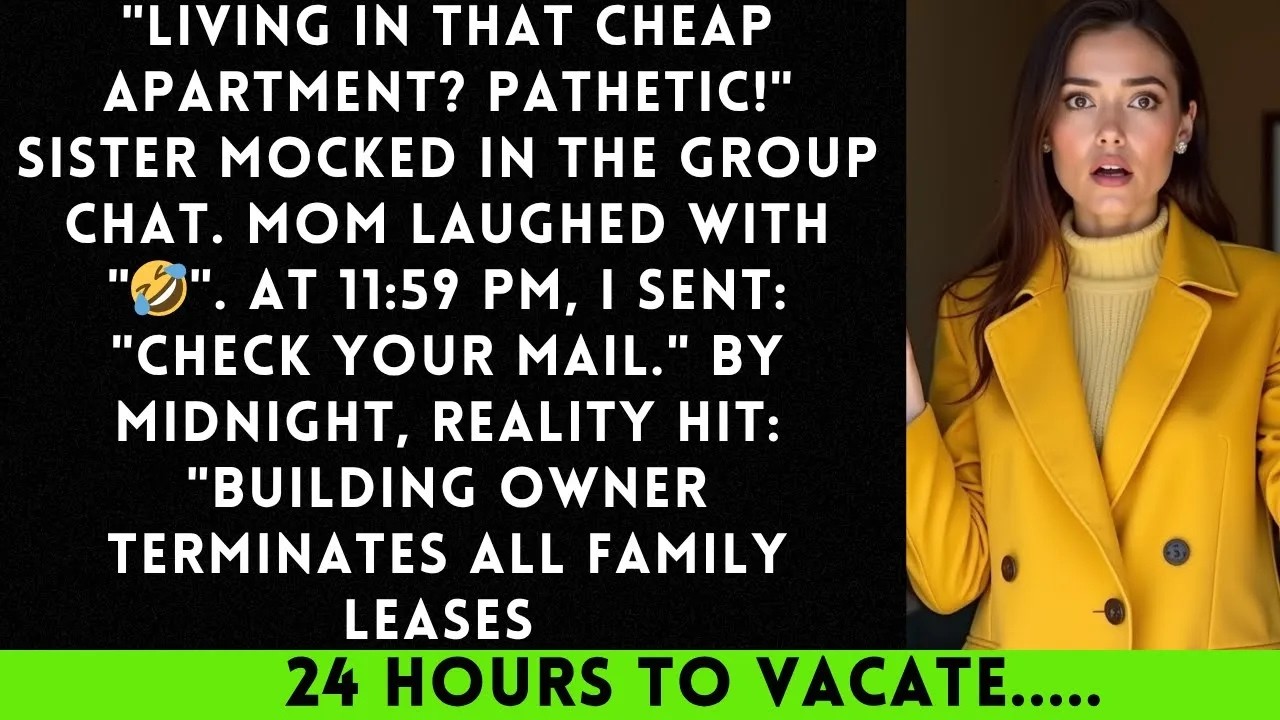 Sister Texted 'Living In That Cheap Apartment?' - Mom Laughed. At Midnight, The Eviction Notice...