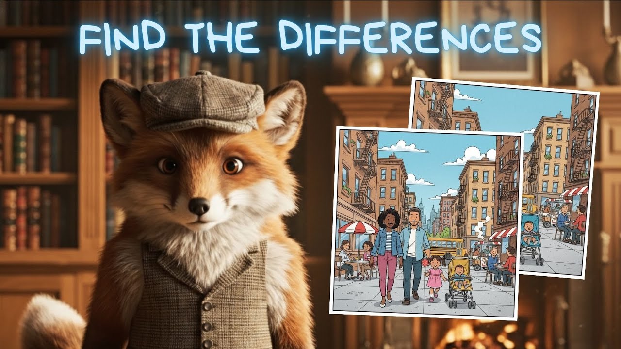 Find the Differences Challenge - 7 Levels with the Clever Quiz Fox - Spot the Hidden Changes!