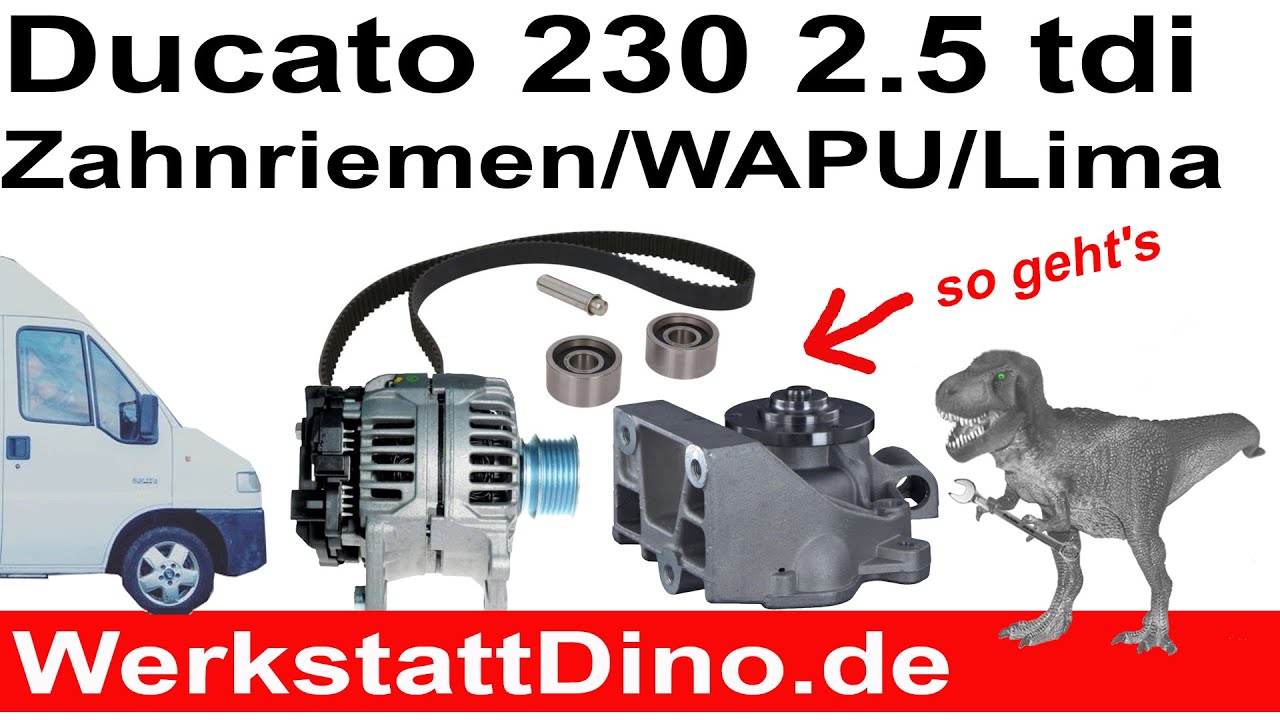 Ducato 230 Zahnriemen wechseln, Wasserpumpe wechseln, Lichtmaschine wechseln. Das volle Programm