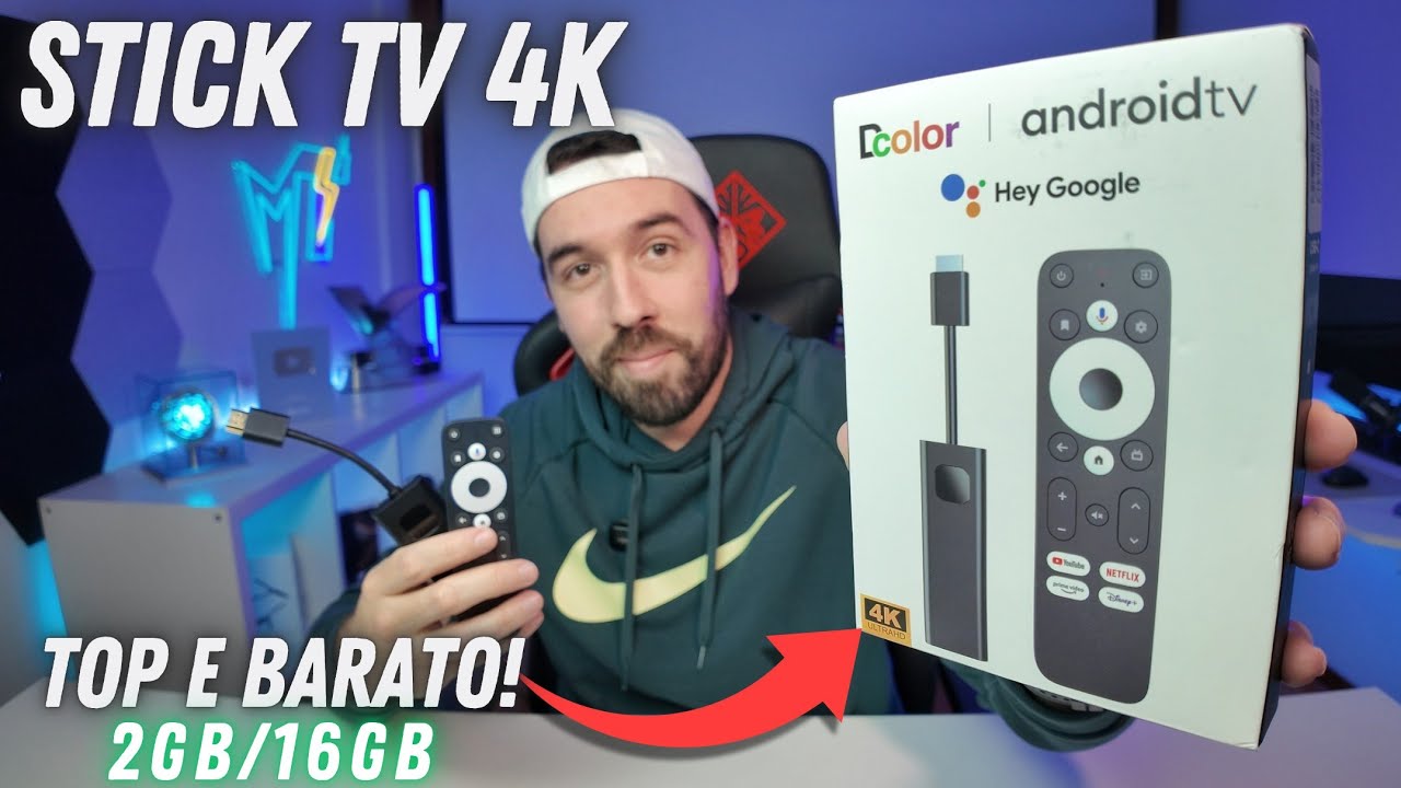A MELHOR STICK TV 4K CUSTO-BENEF&Iacute;CIO - DCOLOR GD1 4K COM ANDROID TV CERTIFICADO