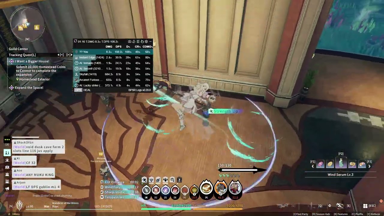 Blue Protocol Star Resonance Wind Knight Skyward 3 min parse 17M gear lvl 60 weapon 60