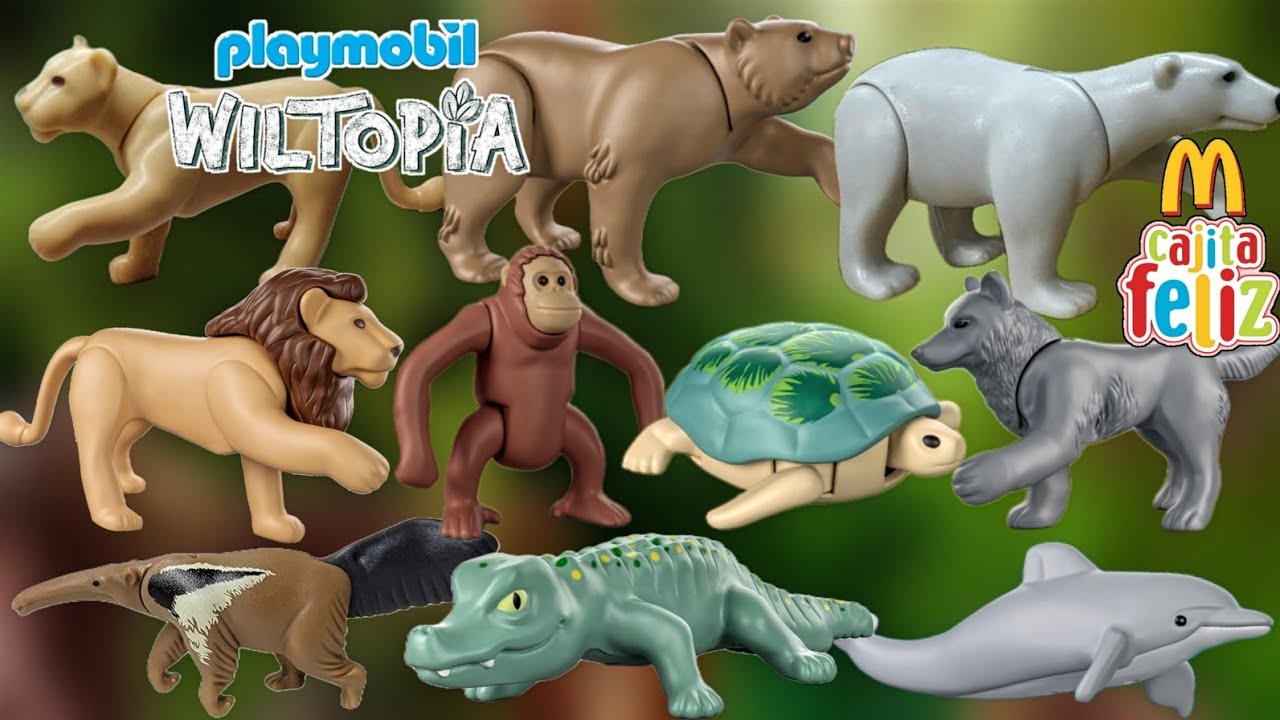 Nueva Cajita Feliz McDonalds Wiltopia Playmobil Colección Completa de 10 Animalitos/Juguetes