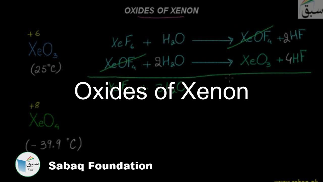 Oxides of Xenon, Chemistry Lecture | Sabaq.pk