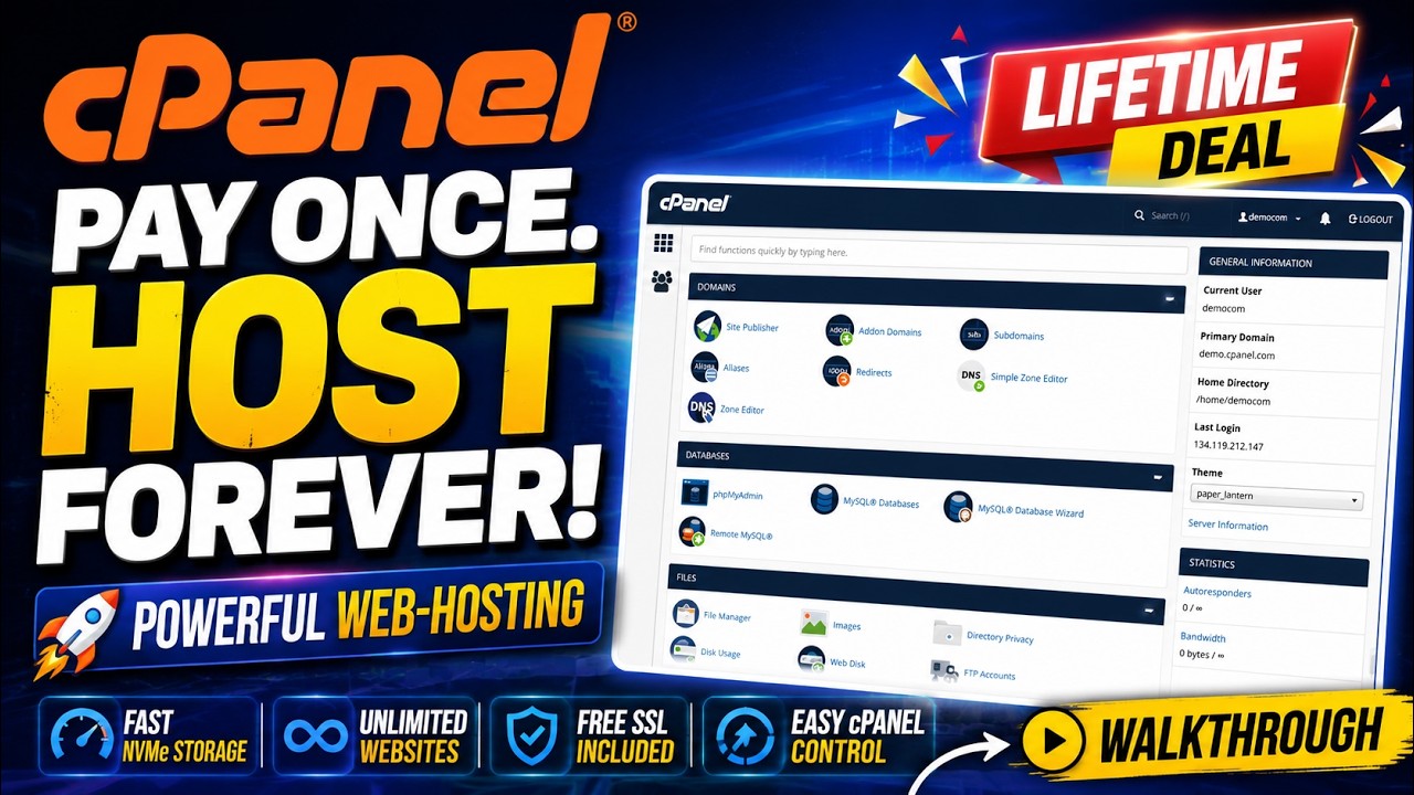 cPanel Web Hosting Review & Walkthrough | Unlimited Websites + Fast NVMe Storage -Hostverge Tutorial
