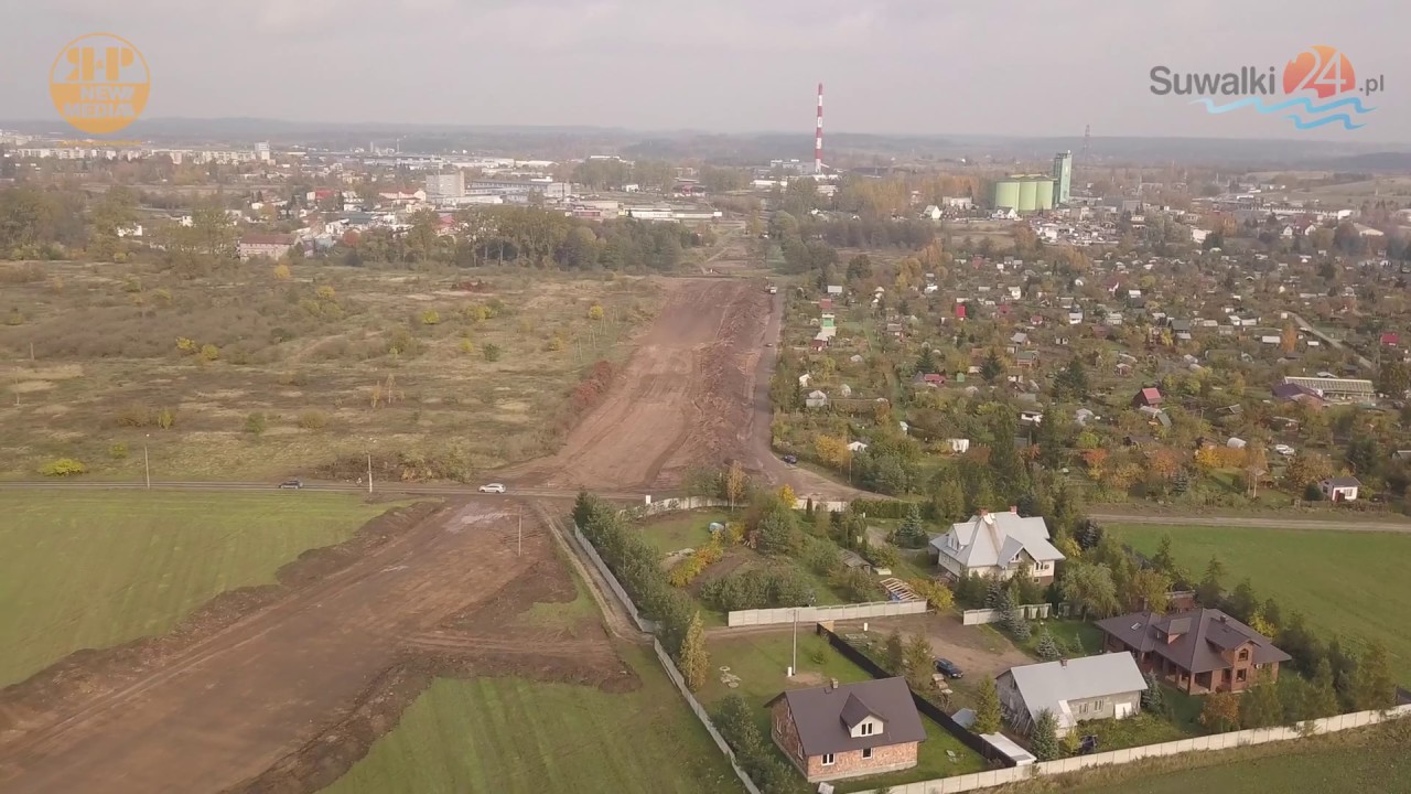 Trasa Wschodnia w Suwałkach z lotu ptaka. Widać już zarysy