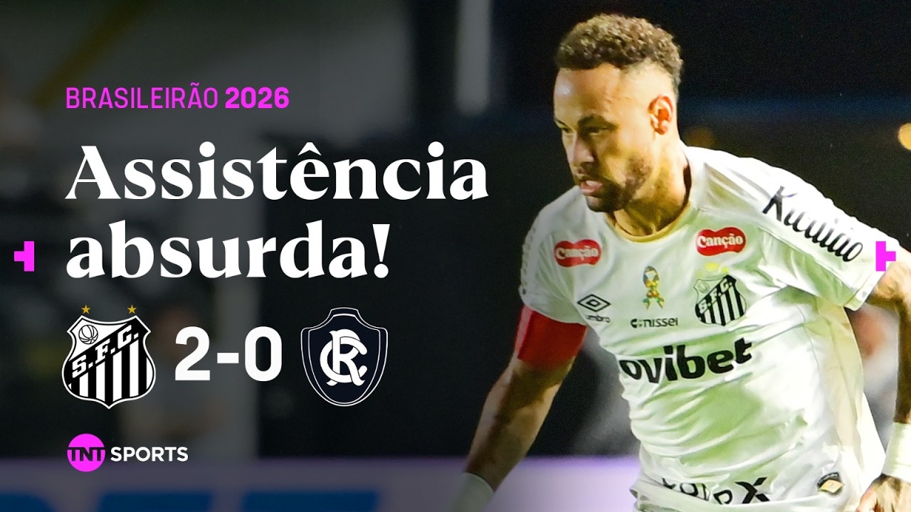 NEYMAR D&Aacute; PASSE DE G&Ecirc;NIO, PARTICIPA DE OUTRO GOL E PEIXE SOBE NA TABELA! SANTOS 2X0 REMO