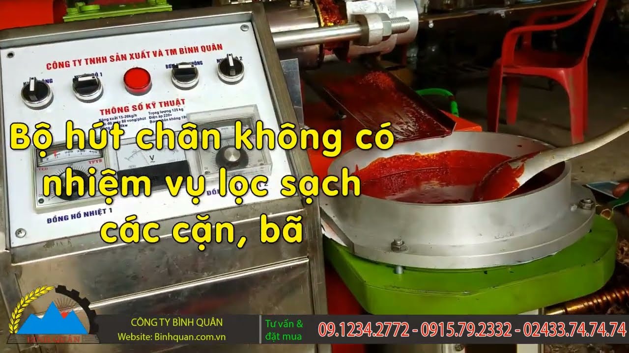 M&aacute;y &eacute;p dầu lạc đa năng B&igrave;nh Qu&acirc;n - &Eacute;p dầu gấc, dầu lạc, dầu vừng