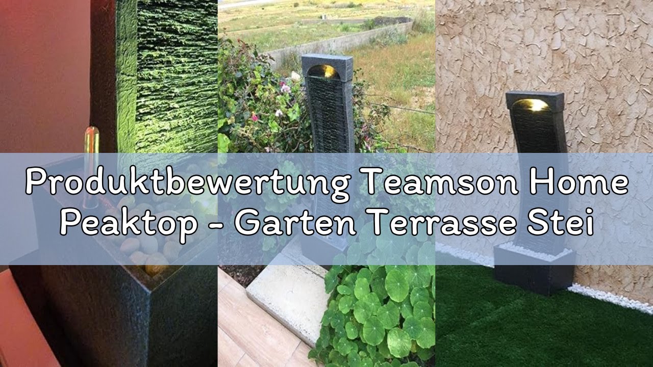 Produktbewertung Teamson Home Peaktop - Garten Terrasse Stein 38-Zoll-Brunnen mit gebogen Wasserfall