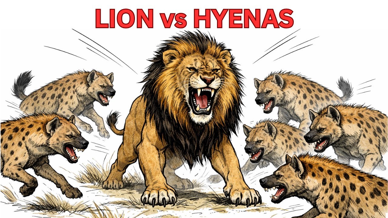 Can One LION Survive Multiple Hyenas Attack?!