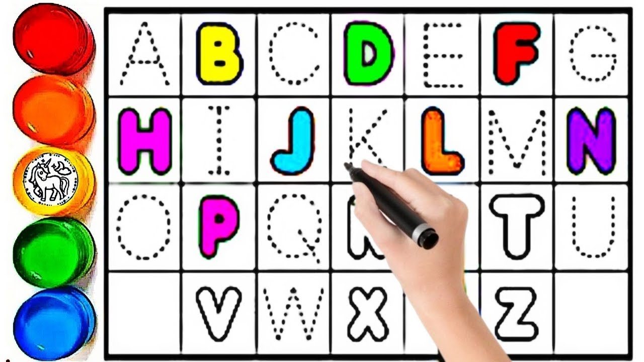 A To Z Alphabet Reading And Painting 🖌️ Drawing Colors Names Reading and painting Alphabets 
