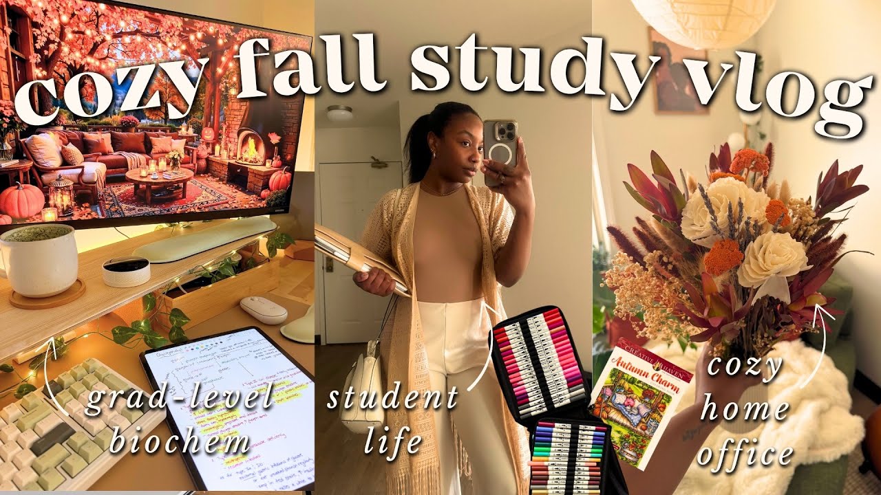🍂 Cozy Study Vlog | decompressing after exams & setting up for new classes, fall routines