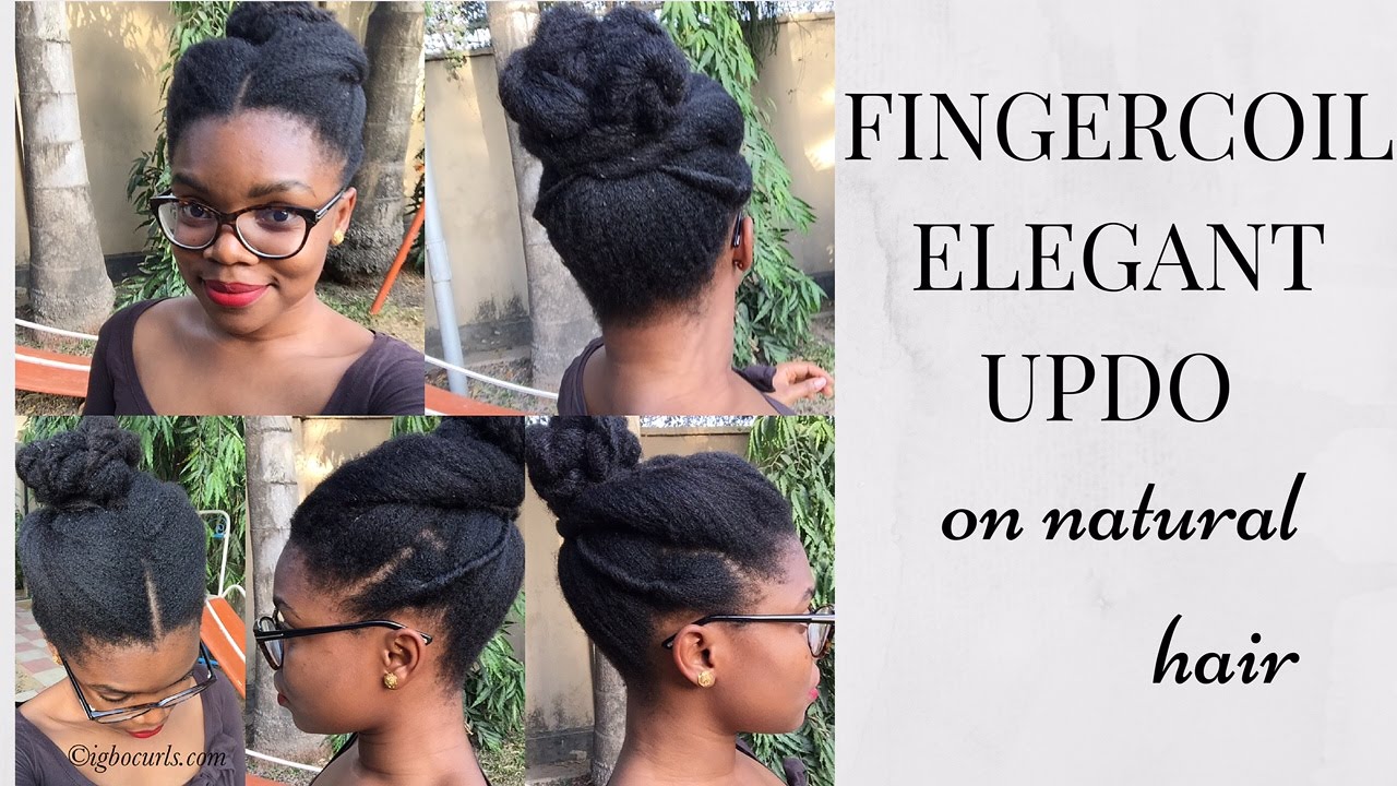 Fingercoil Elegant Updo on Natural Hair
