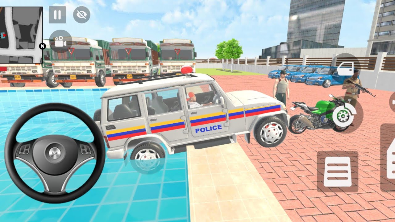 😍 Openworld Game Franklin washed NPC vehicles and Mahindra Scorpio in the swimming pool at home 🏠❤️