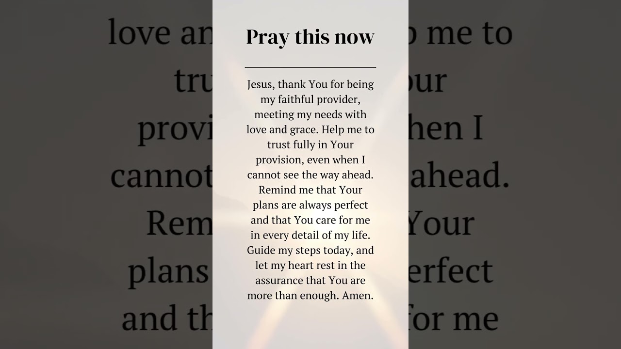 Worried about the future? Pray this now and trust God&rsquo;s provision! #GodProvides #FaithInAction
