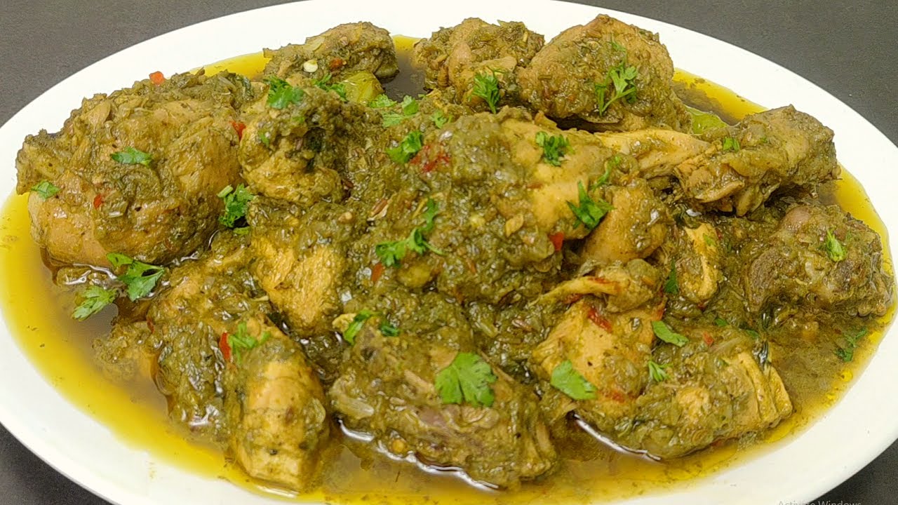 Green Chicken Karahi | Bhuna Fry Green Chicken Gravy | Highway Style Hara Chicken Masala Bhuna Fry