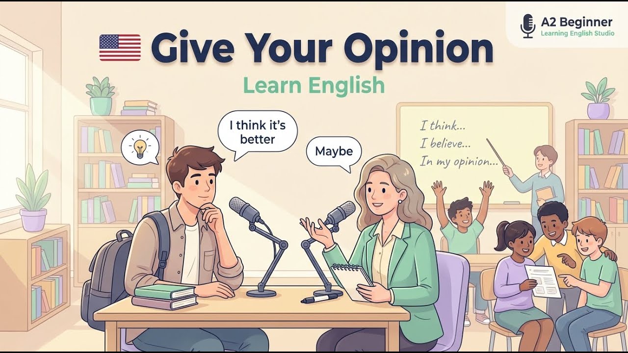 How to Share Your Opinion in English  | English Practice | learn English podcast