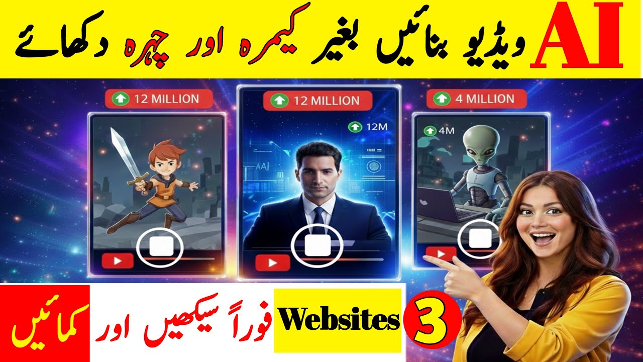 AI Videos Kaise Banaye Without Camera & Face | 3 Best AI Websites | Shazia Digital Lab