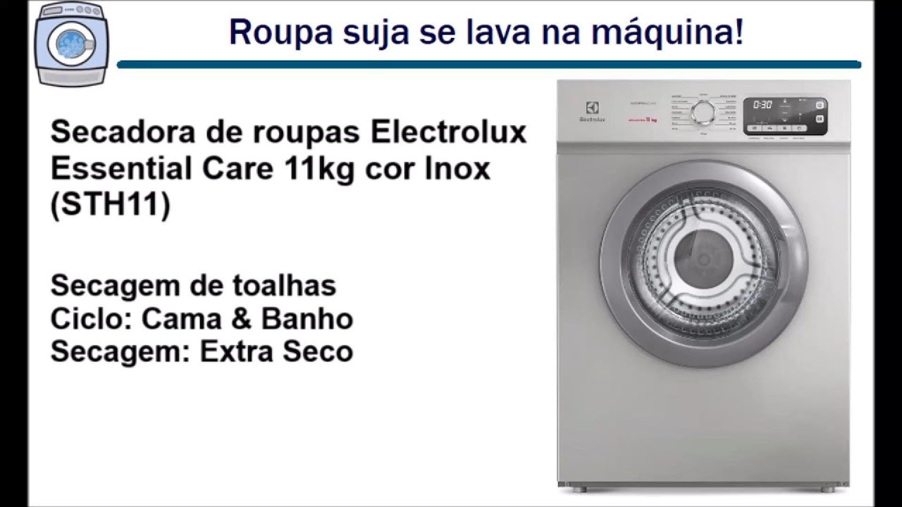 Secadora Electrolux Essential Care 11kg cor Inox (STH11) - Secando toalhas de banho e rosto