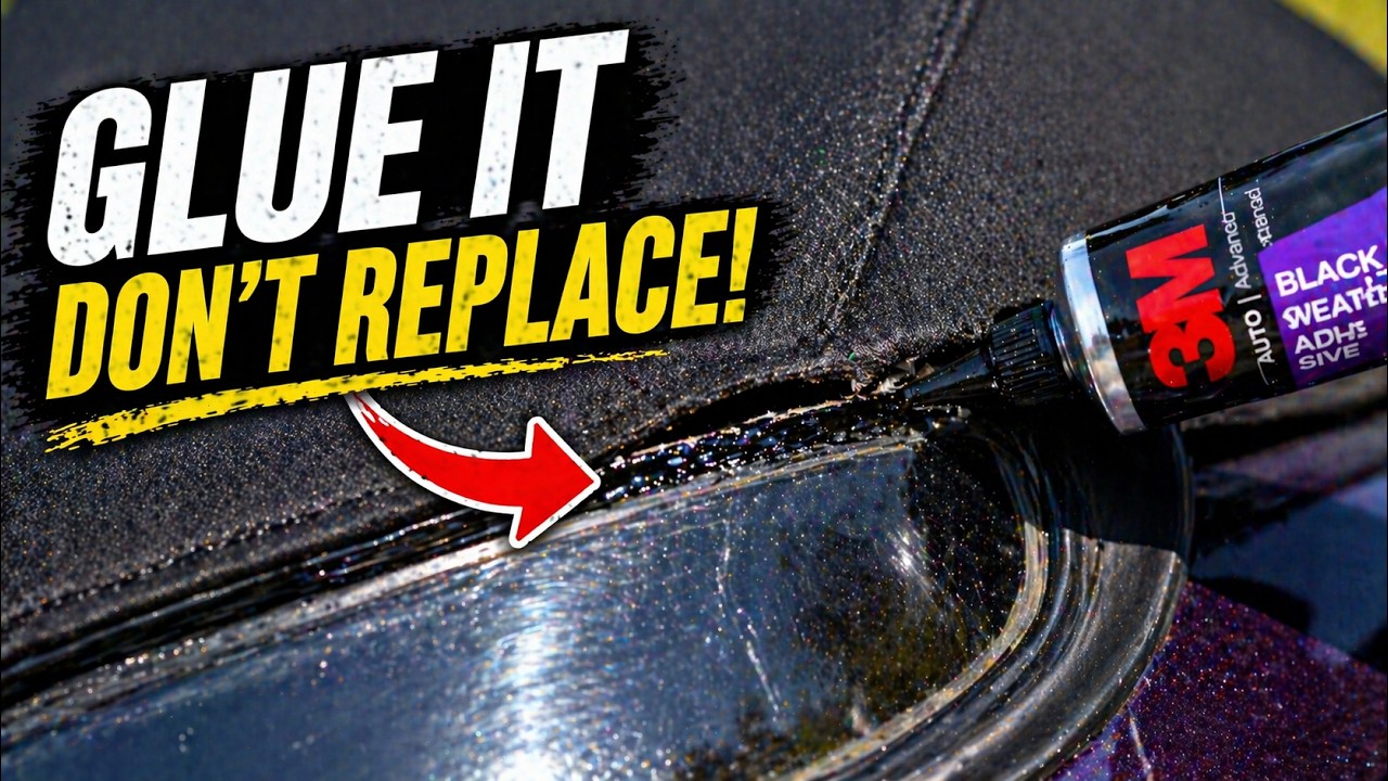 How to glue separating convertible top and rear window on my Plymouth Prowler