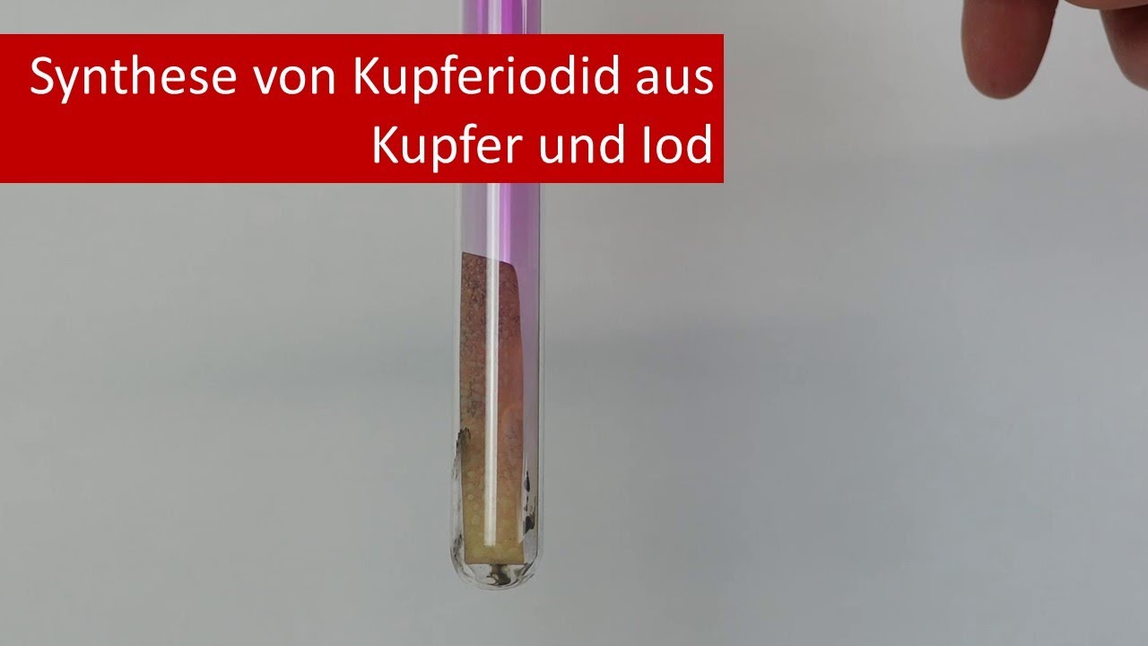 Reaktion von Iod und Kupfer zu Kupferiodid