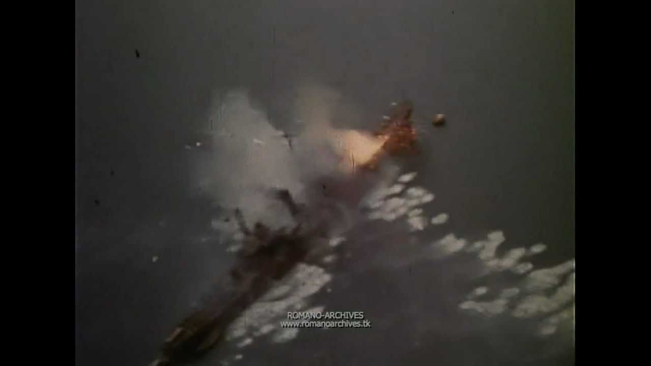 1945 Gun-Cam Raw - Strafing Japanese Vessels (HD)
