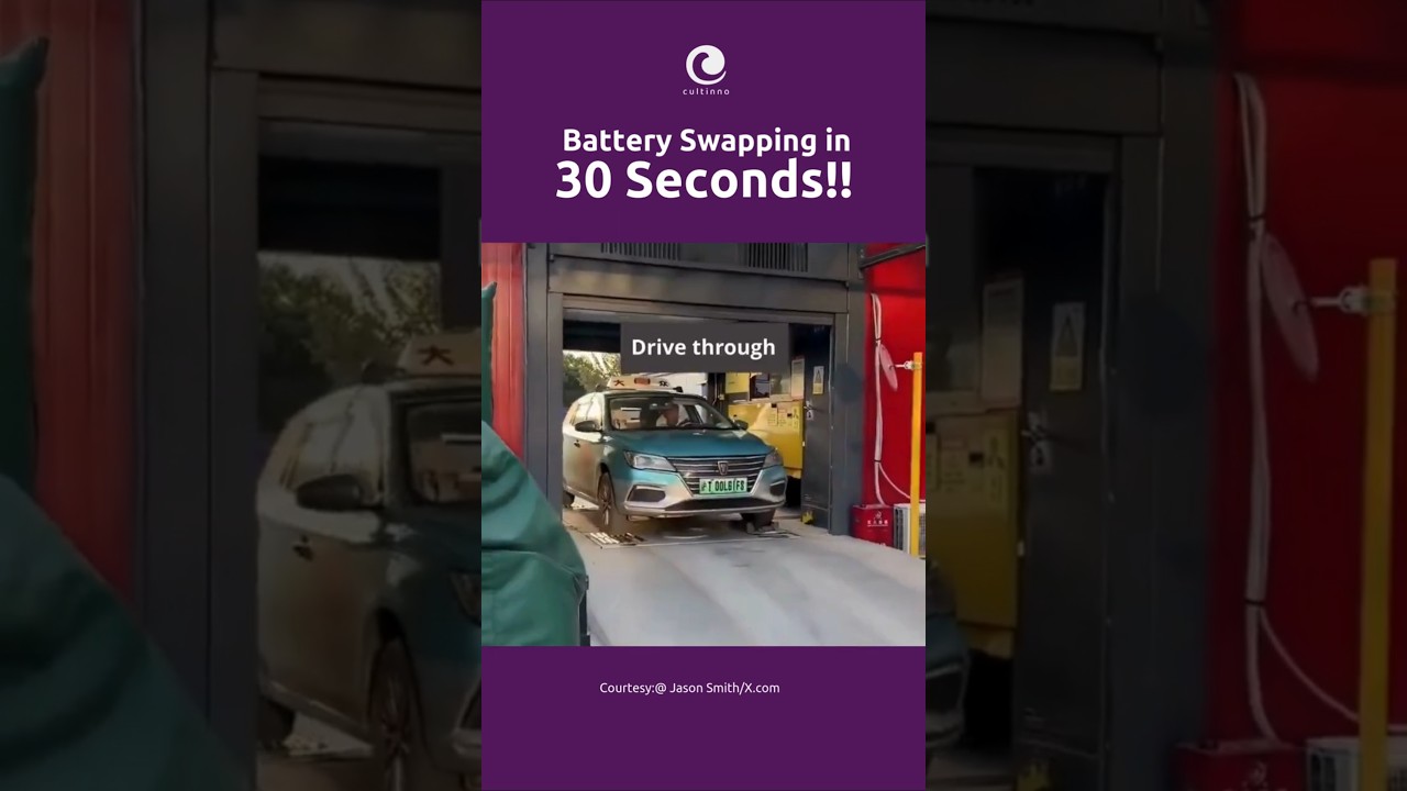 This electric car can swap batteries in 30 seconds!! #ev #evcar