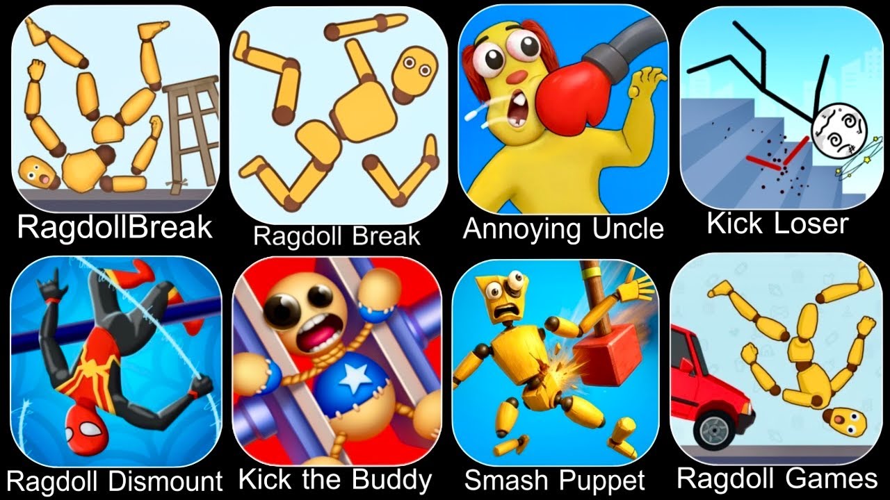 Roblox,Sprunki Survival,Ragdoll Break,Kick the Buddy,Annoying Uncle Punch,Ragdoll Dummy,Kick Loser